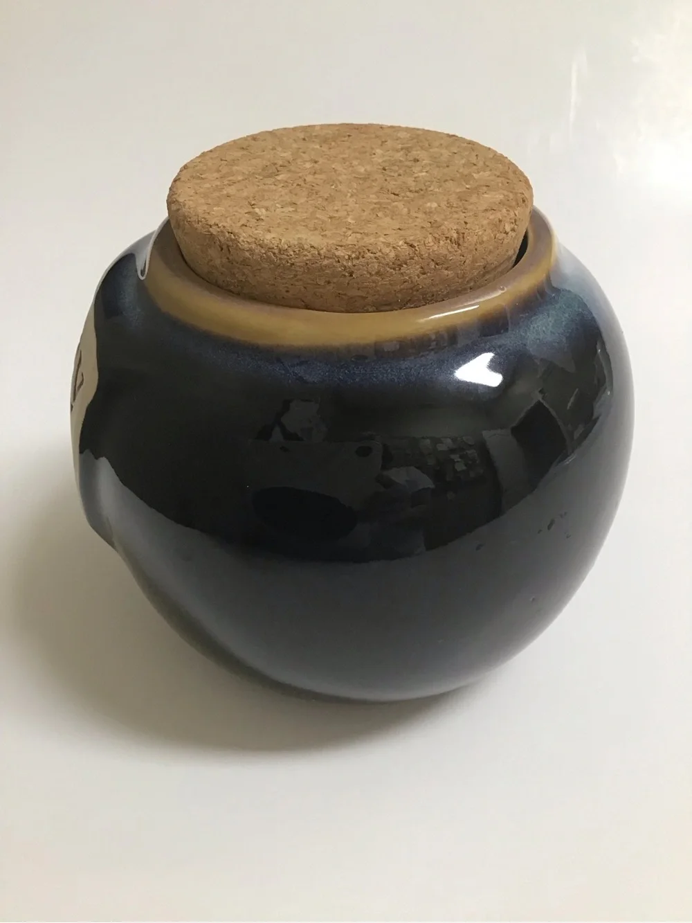 Tumbleweed Pottery Harley Fund Cobalt Blue Glaze Stoneware Jar Cork Top NC USA